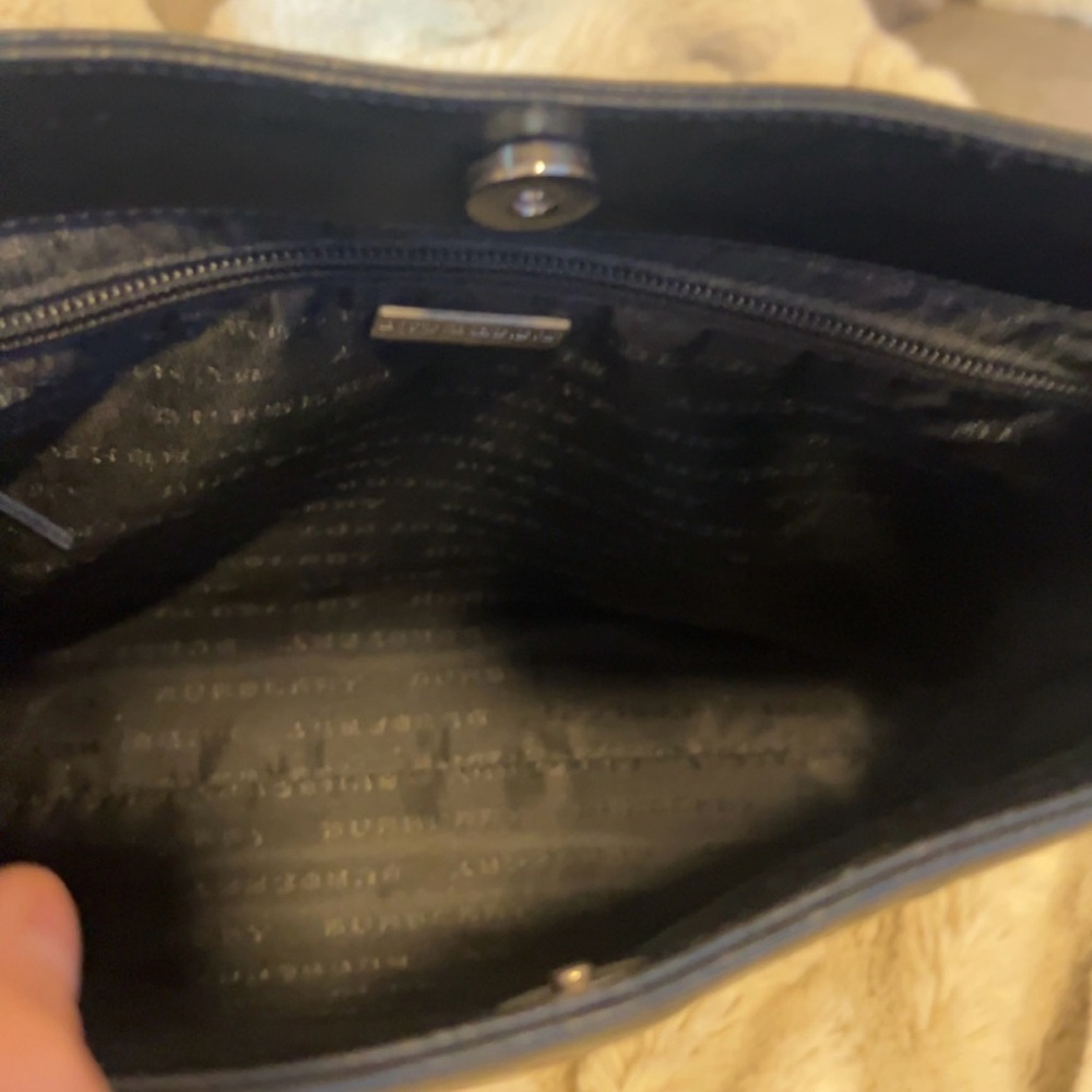 Burberry |Women’s Classic Check Coated Canvas Leather Handbag * Pristine - Picture 7 of 11
